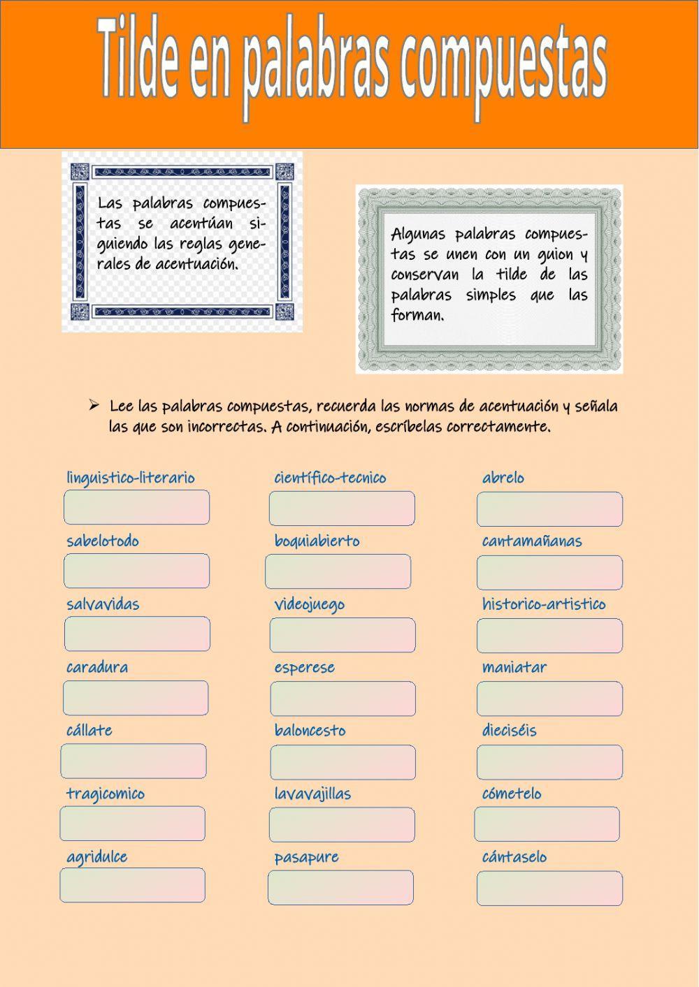 Tilde en palabras compuestas