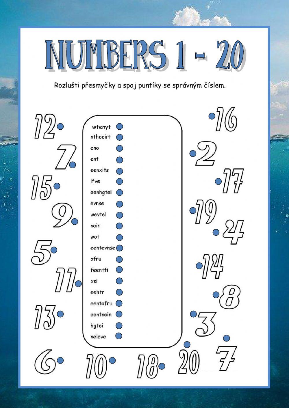 Numbers 1-20 - přesmyčky