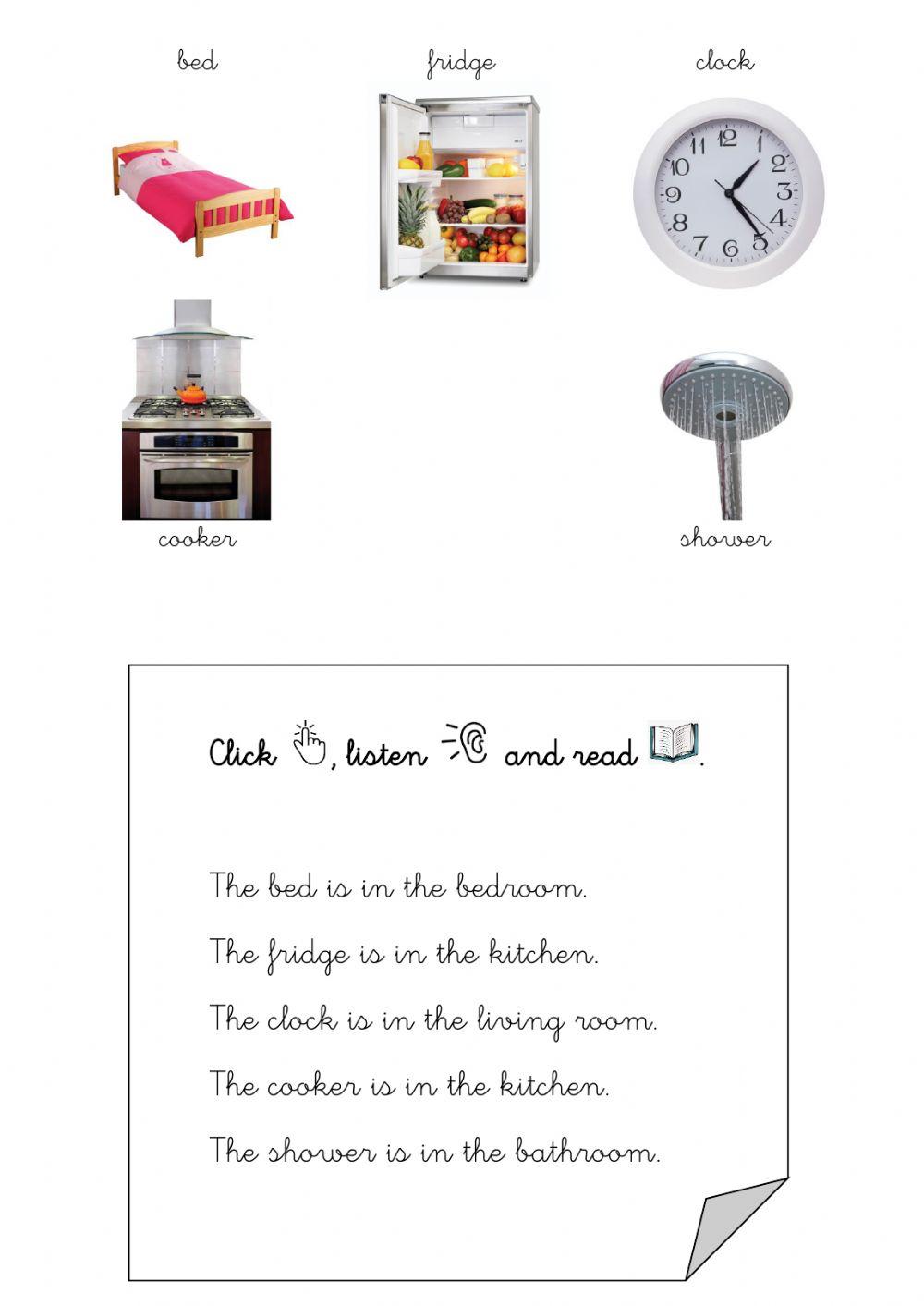 The rooms of the house.