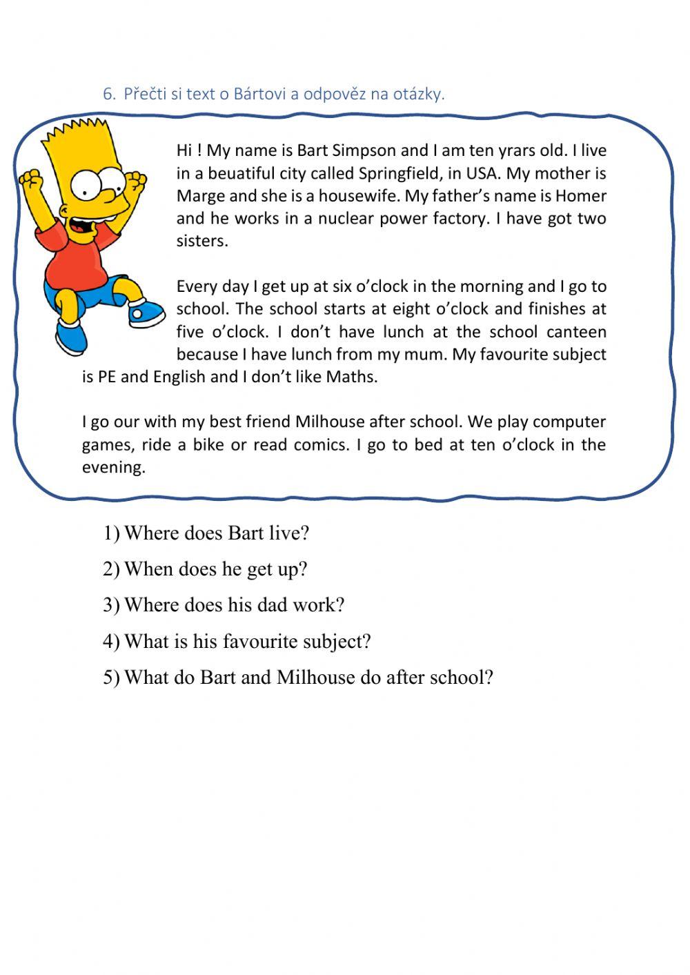 Unit 1 test - present simple