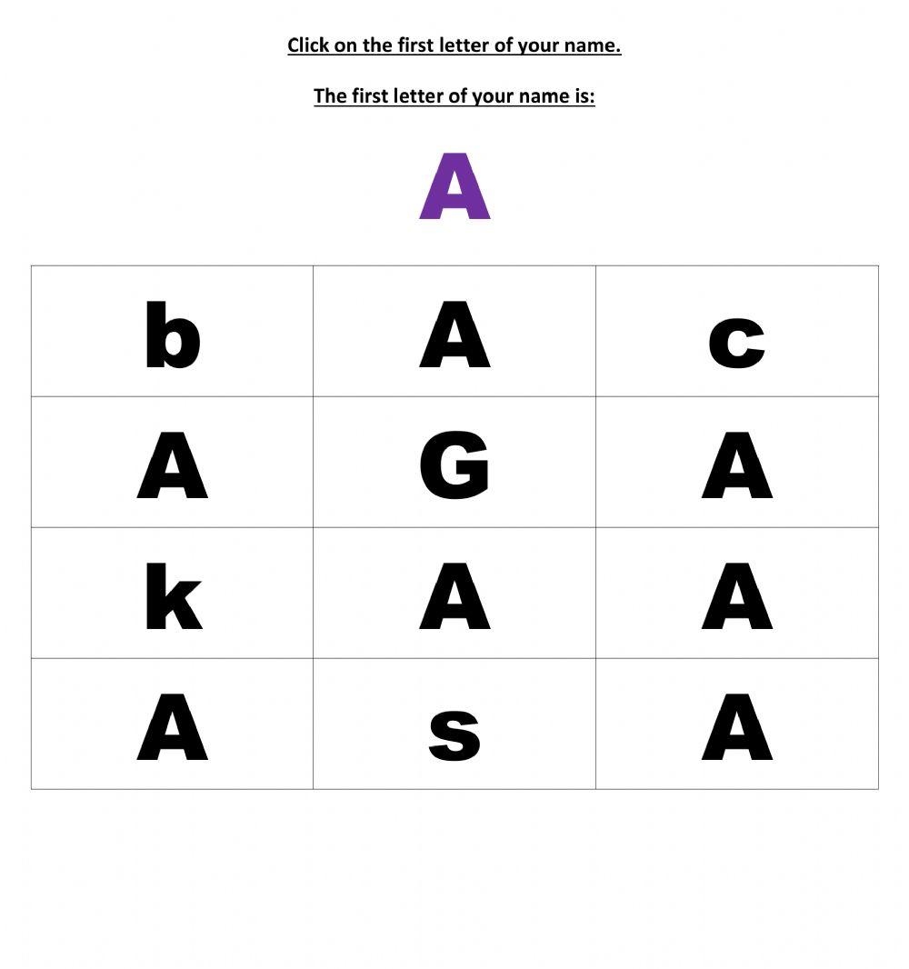 Aaliyah - Identify the first letter of your name