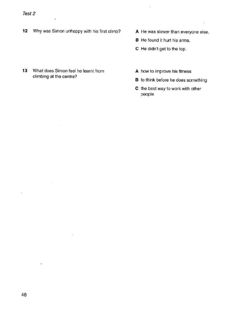 Cb papers PET 1. Test 2. Writing - Listening