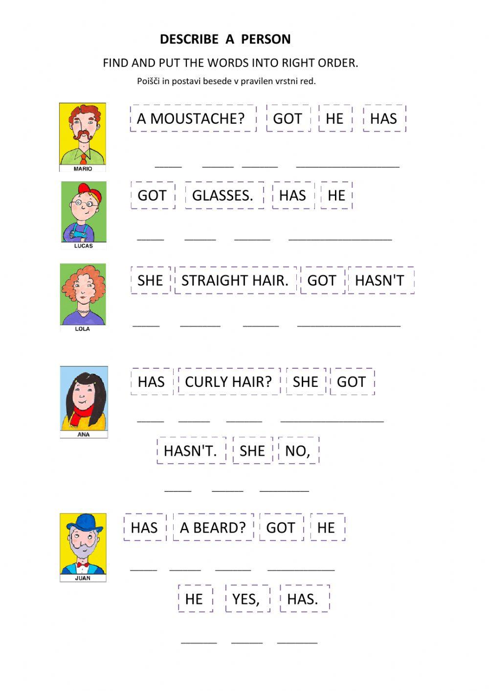 Description of a person