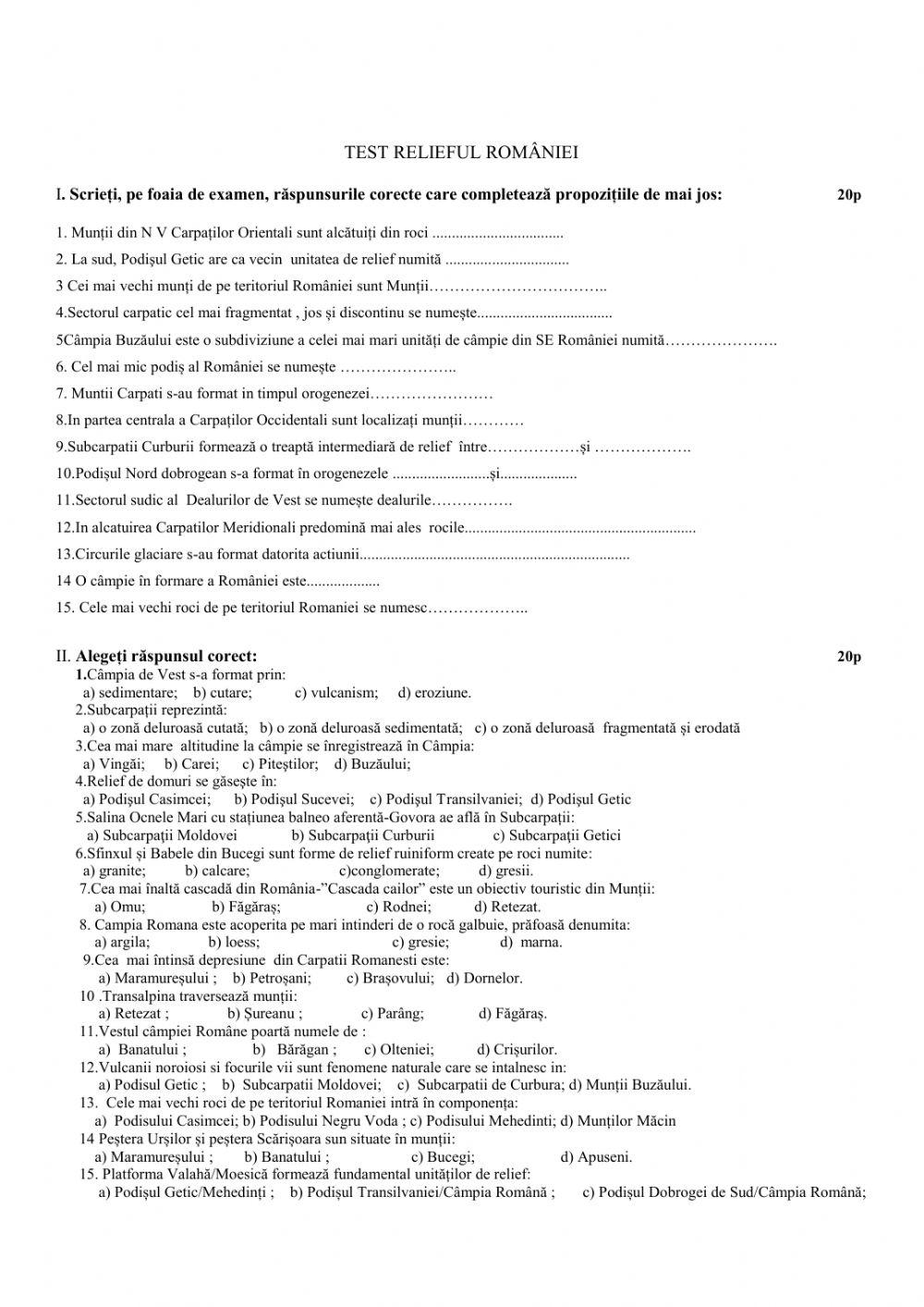 Evaluare relieful României