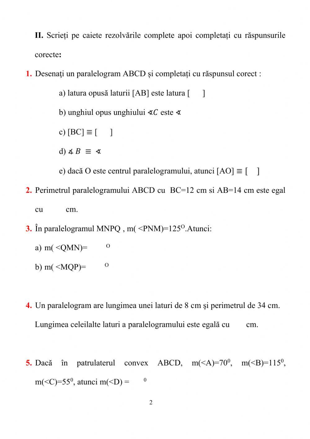 Paralelogramul-autoevaluare