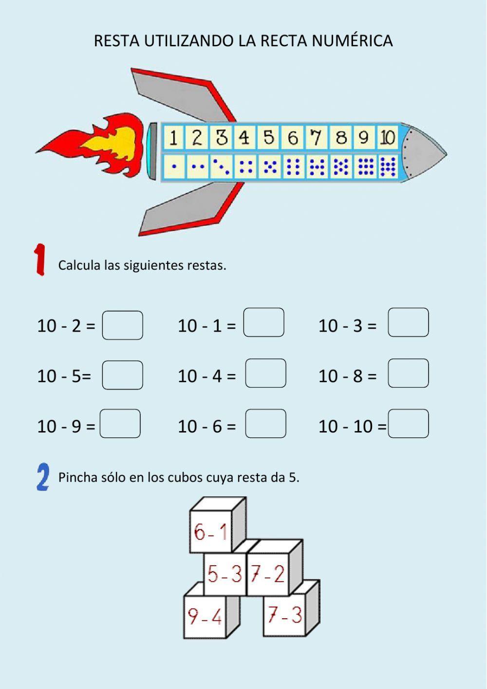 La resta utilizando la recta