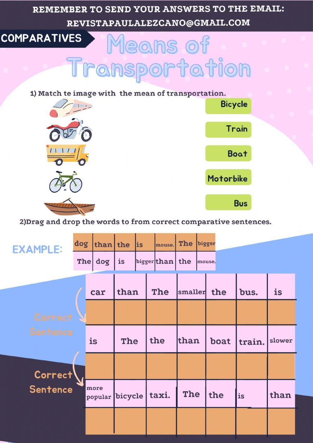 Means of Transportation - comparatives