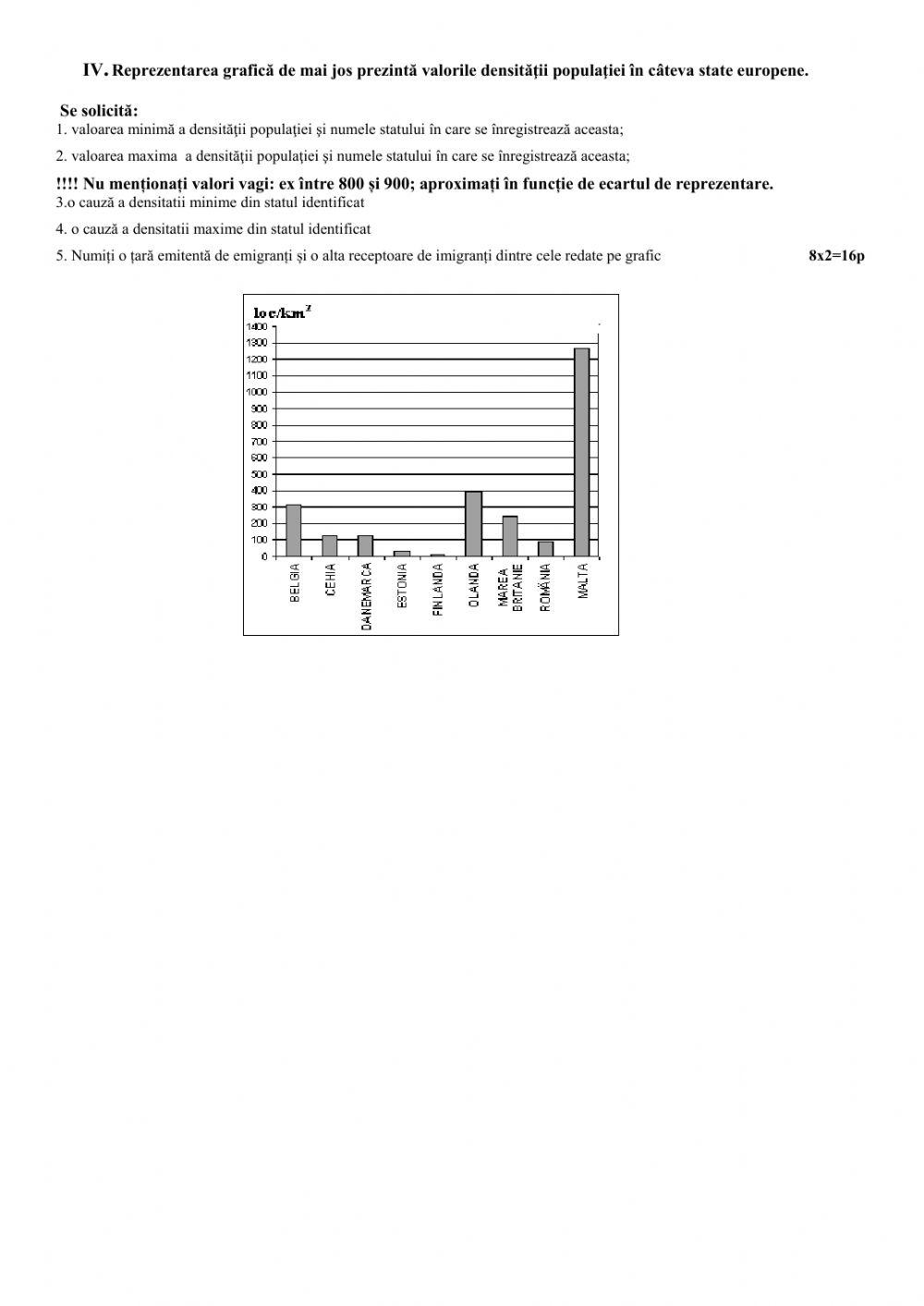 Evaluare sumativă populația