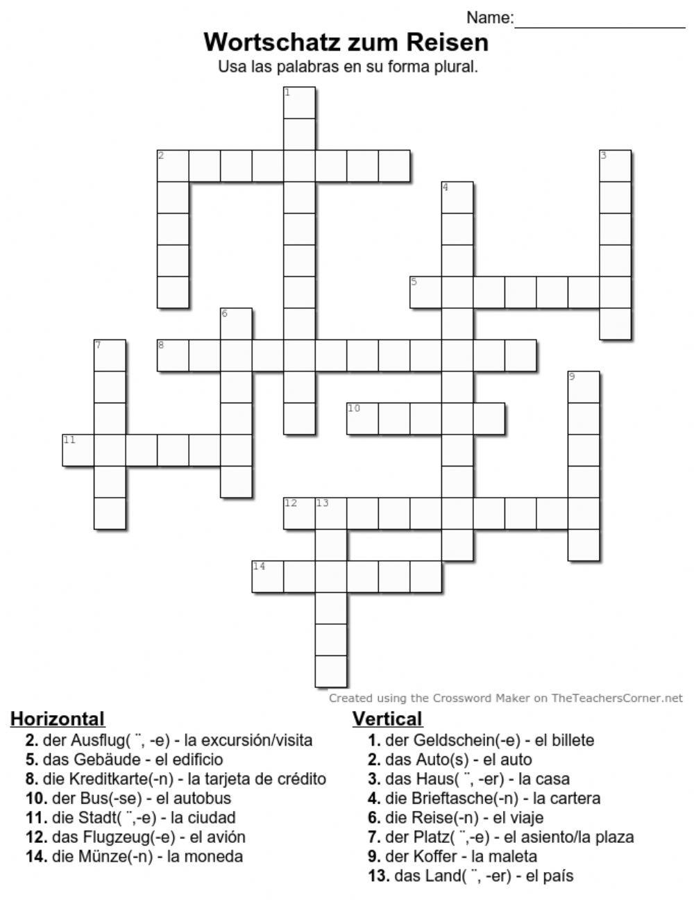 Wortschatz zum Reisen