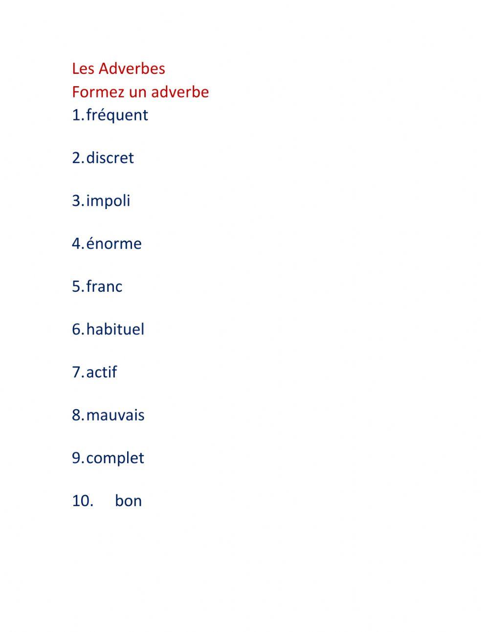 Les Adverbes