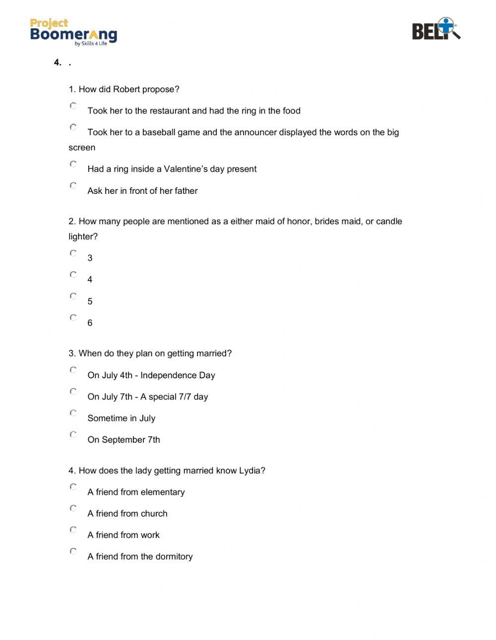 BELT Listening Comprehension Practice Part 2