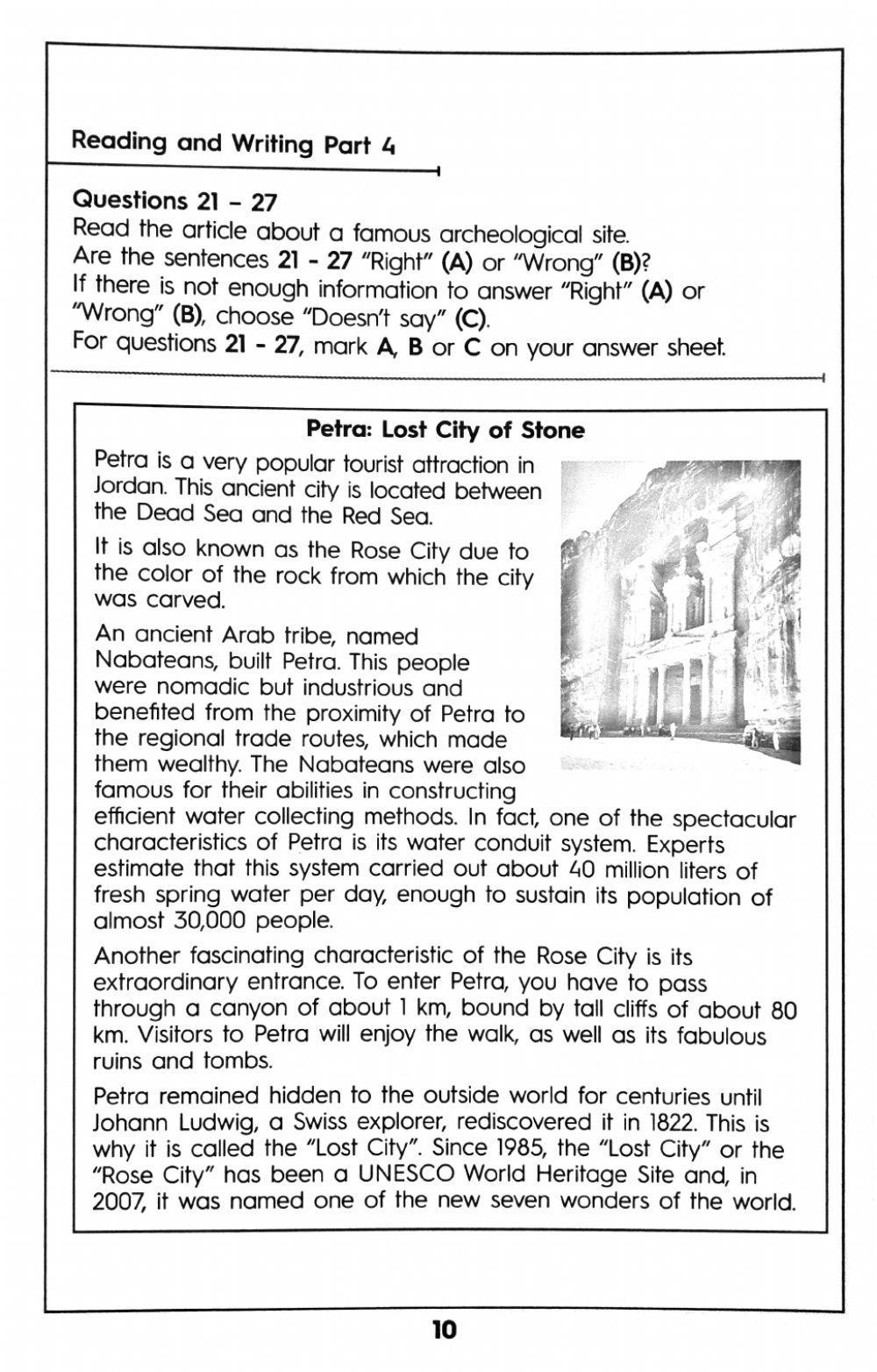 Reading Exam Test 1 - PTB 