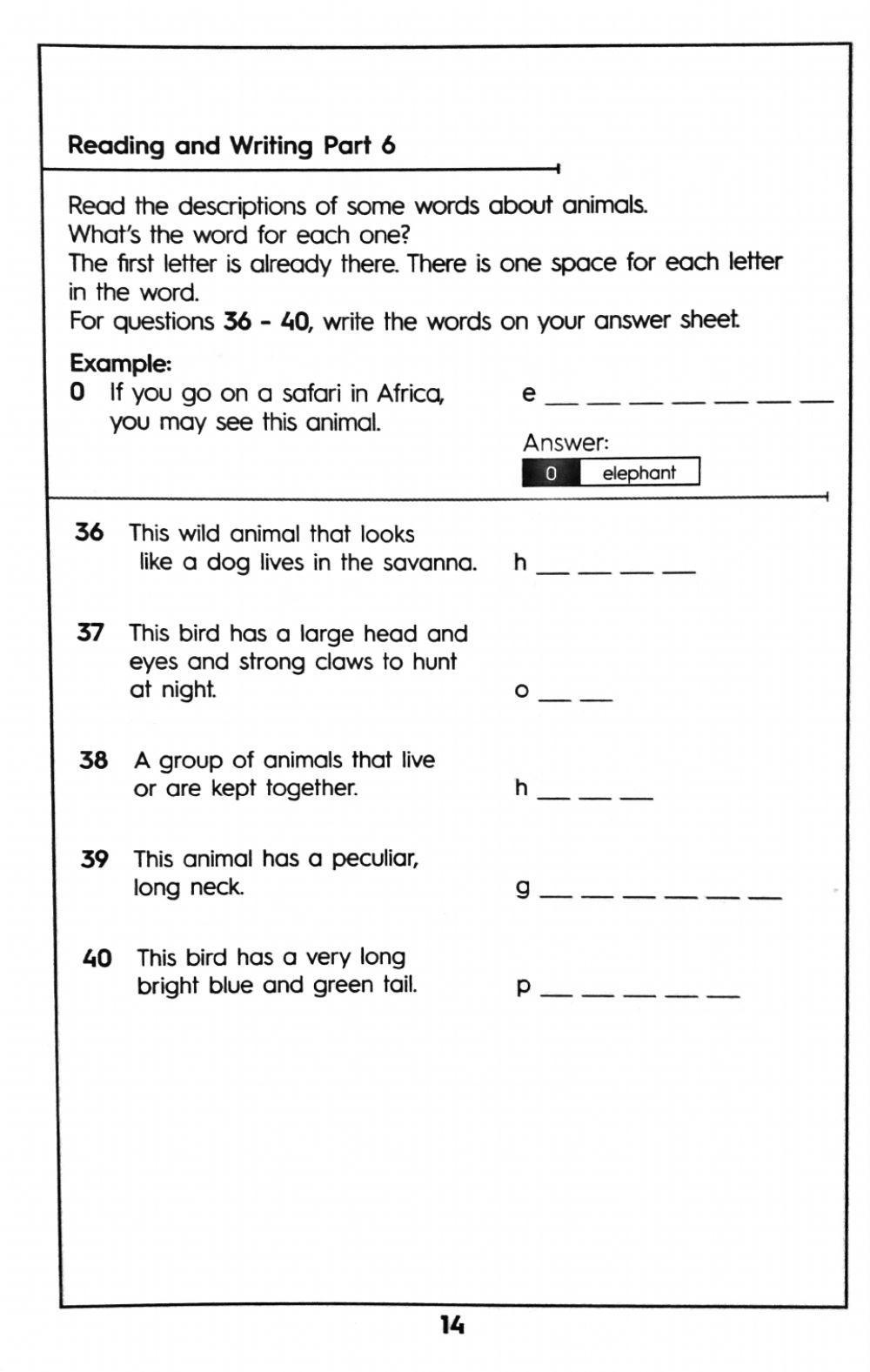 Reading Exam Test 1 - PTB 