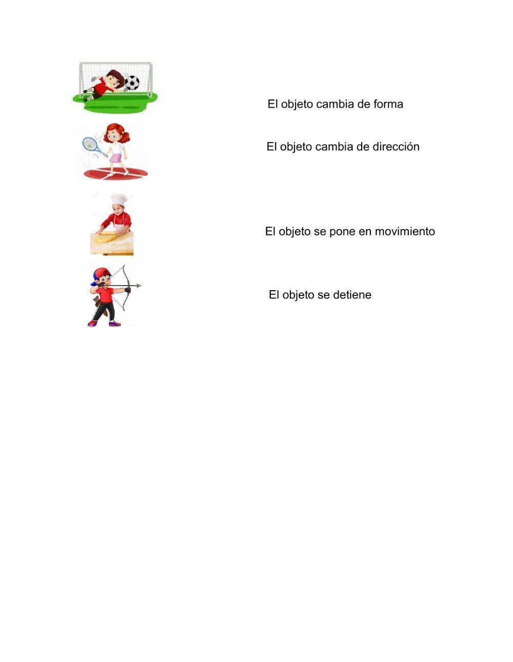 Ficha de autoevaluacion. Fuerza y Movimiento