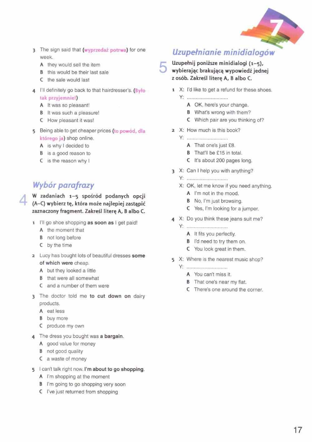 ZAKUPY I USŁUGI matura