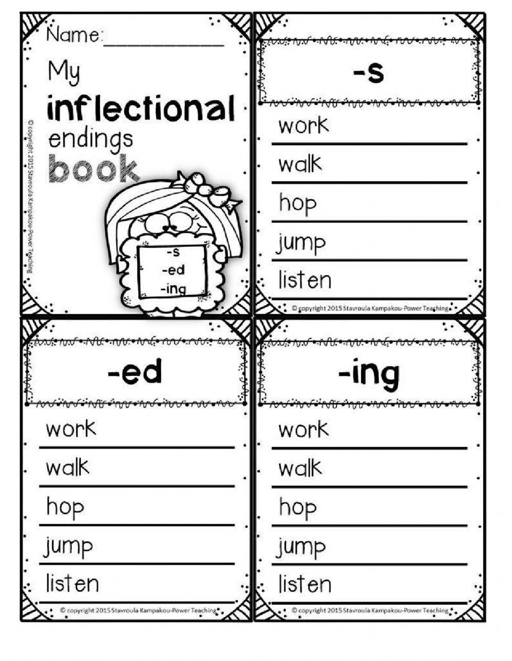 Inflectional Endings activity Live Worksheets