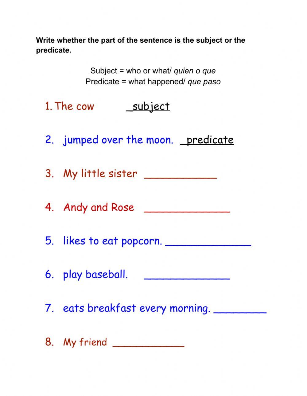 Subject and predicate