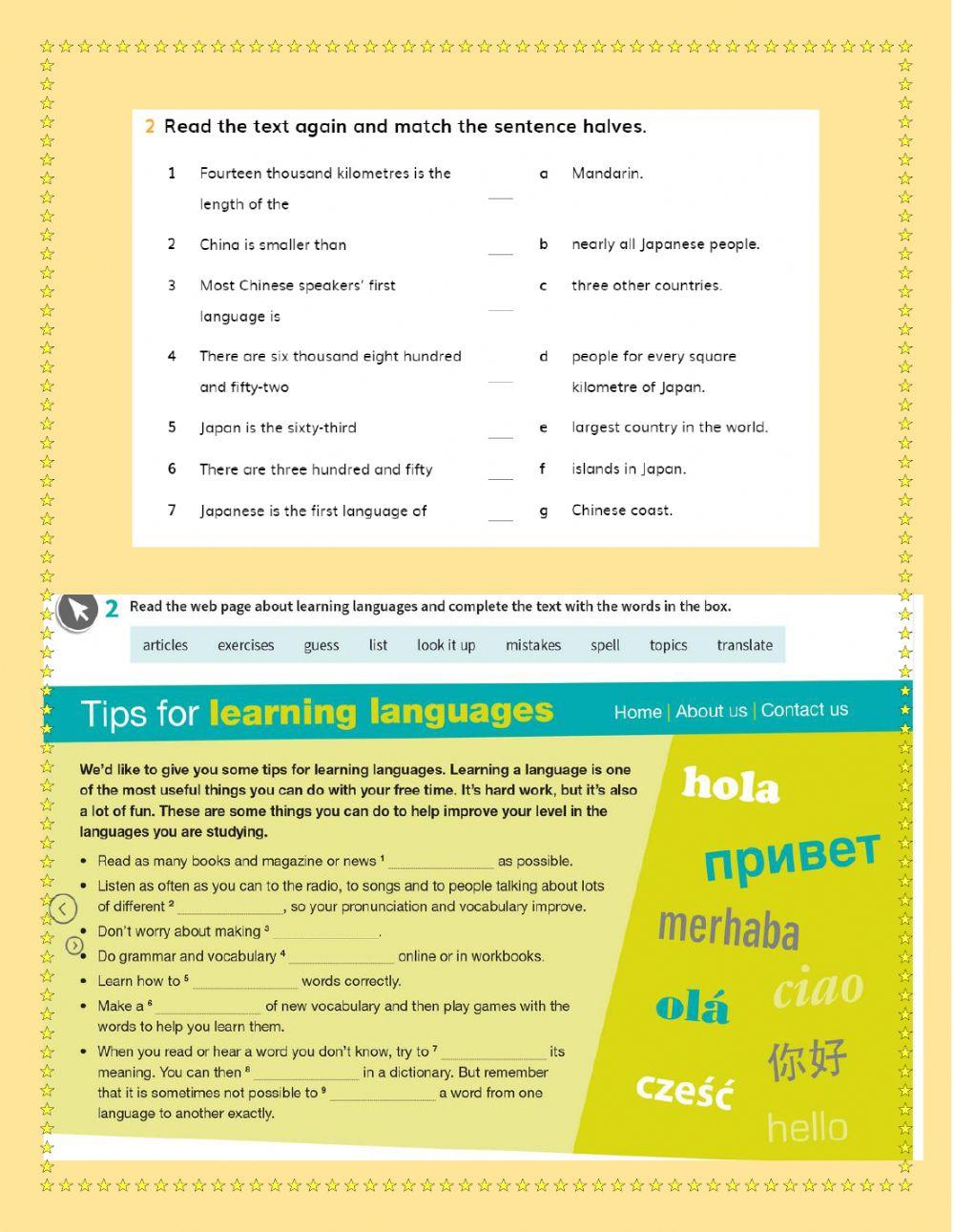 Reading about learning languages
