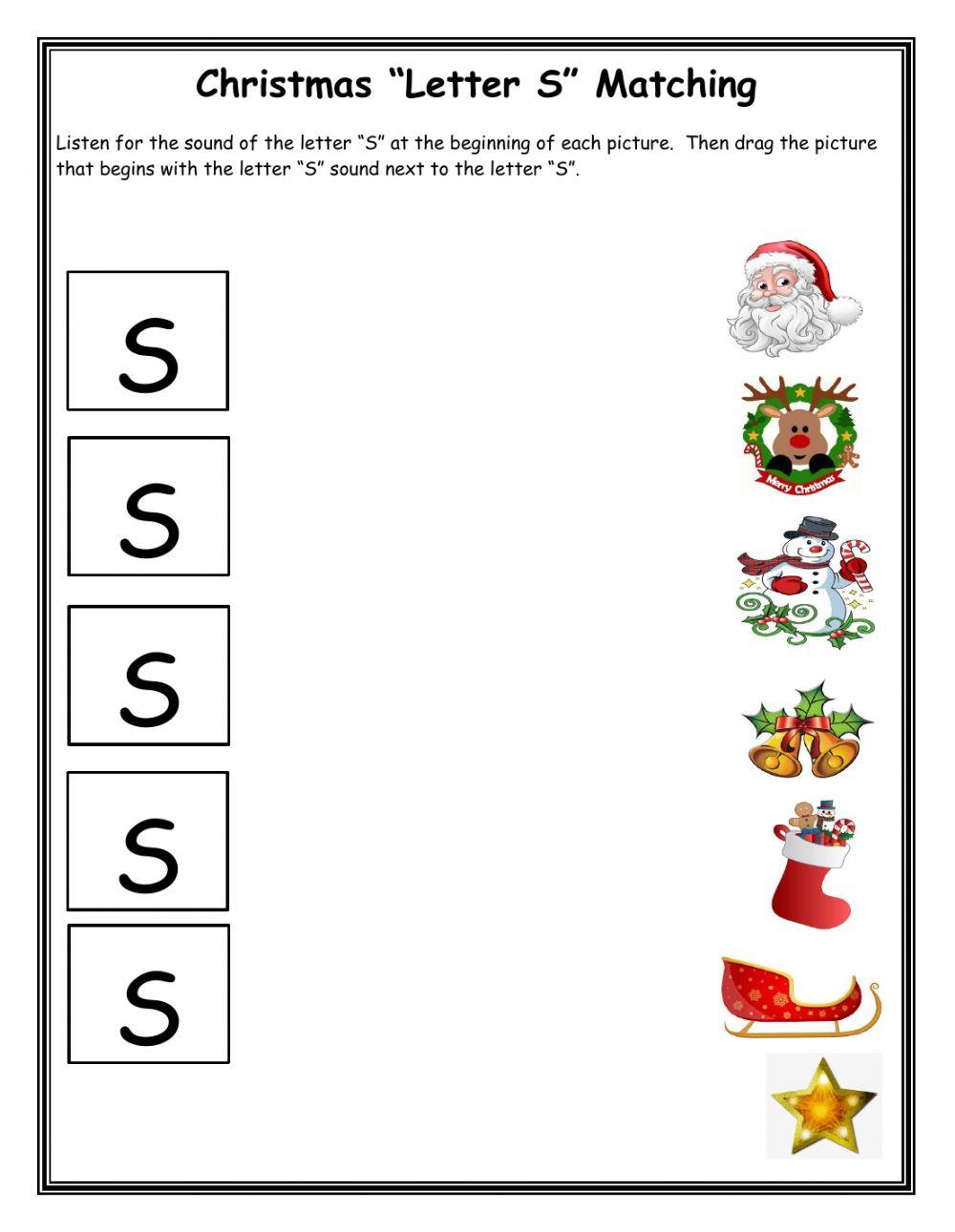 Christmas Matching Letter S