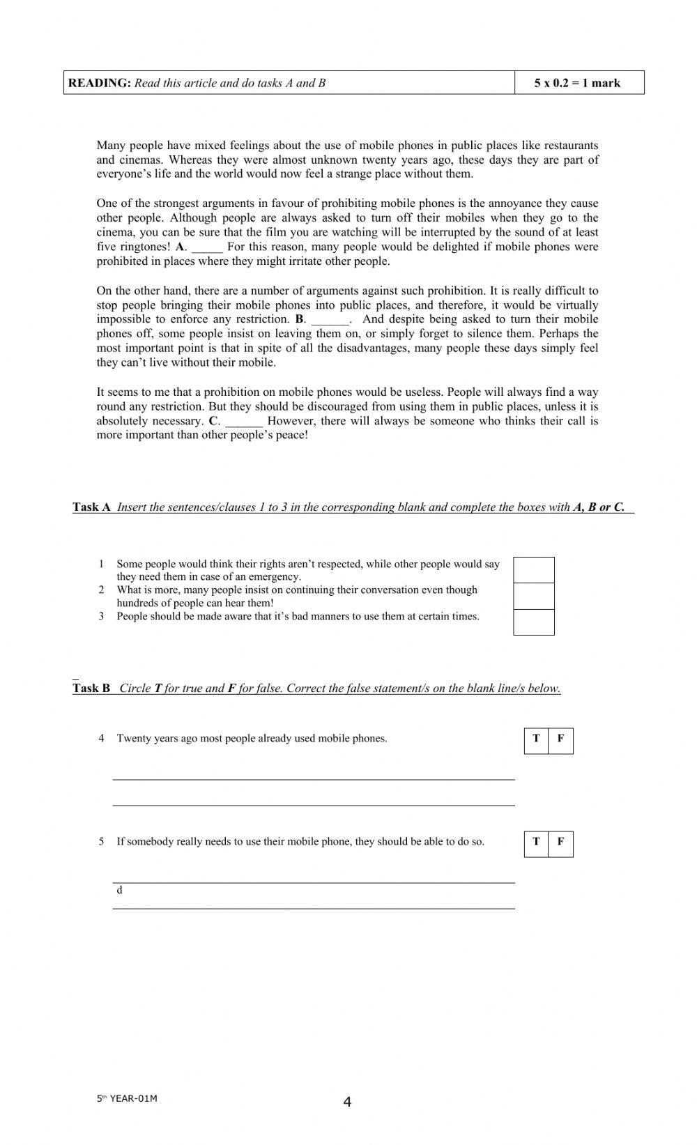 5th Year Marzo 2018 Mod1