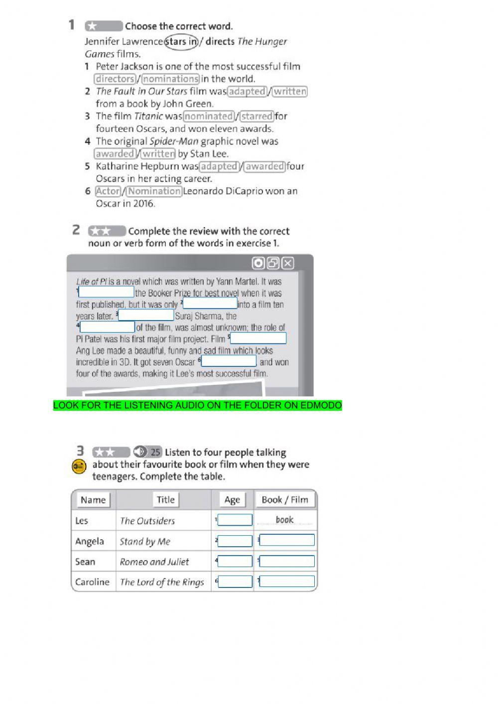 P 66 and 67 WB worksheet Live Worksheets