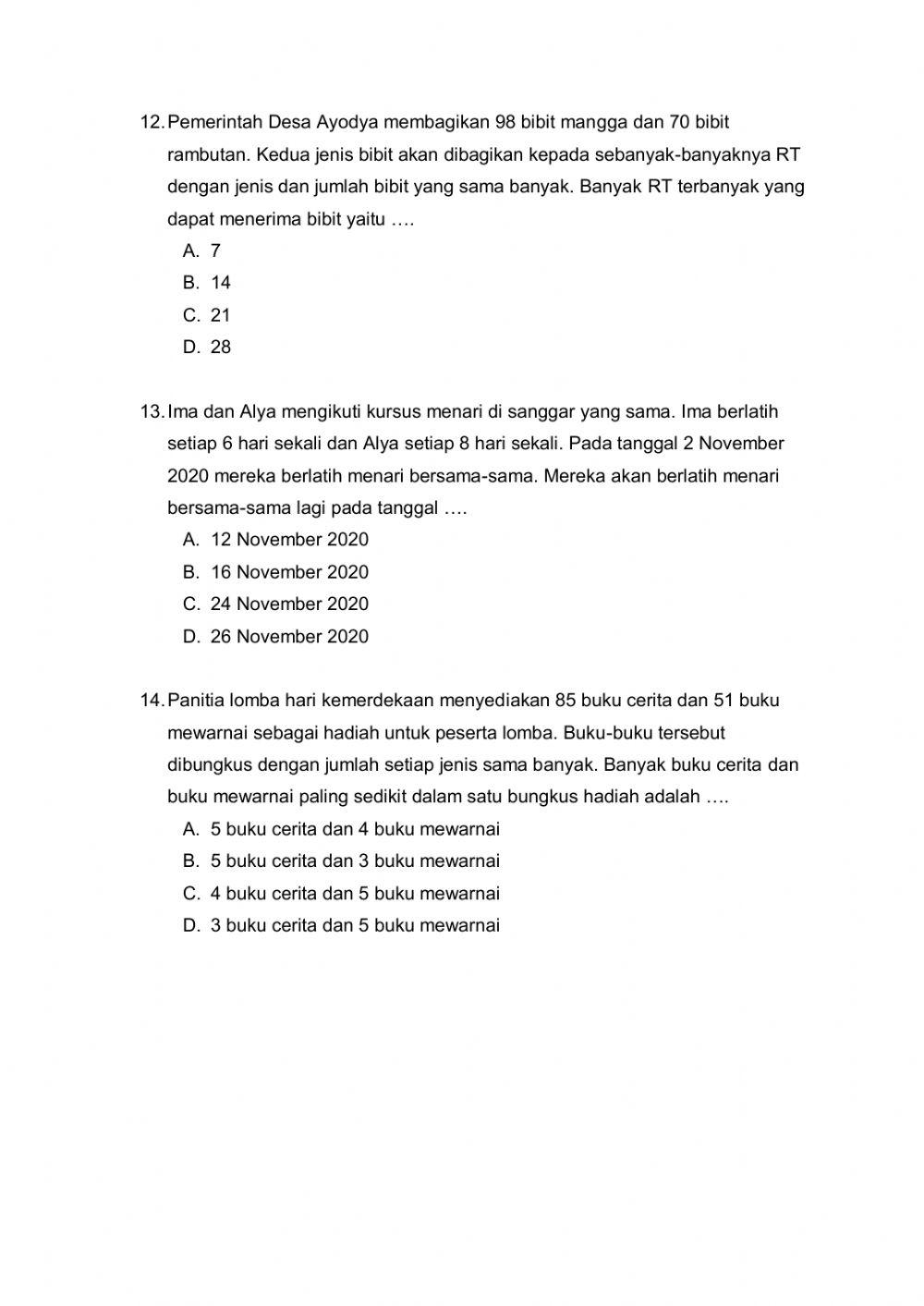 Penilaian Harian KPK dan FPB