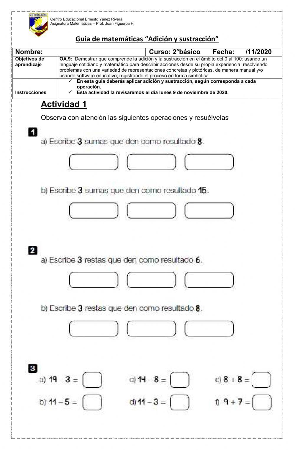 Adición y sustracción