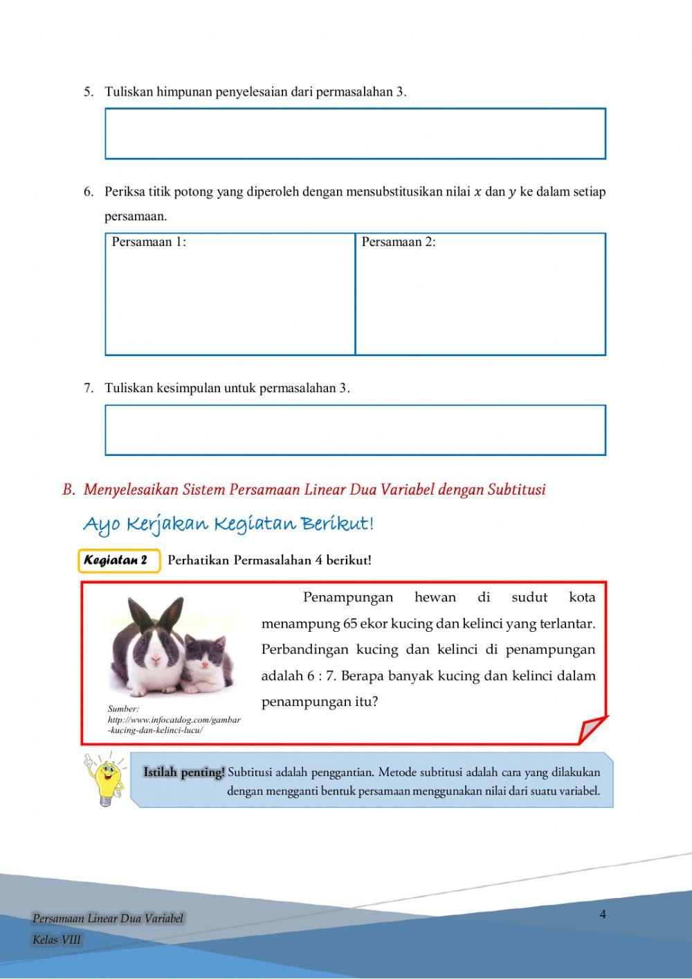 LKPD 2. Sistem Persamaan Linear Dua Variabel