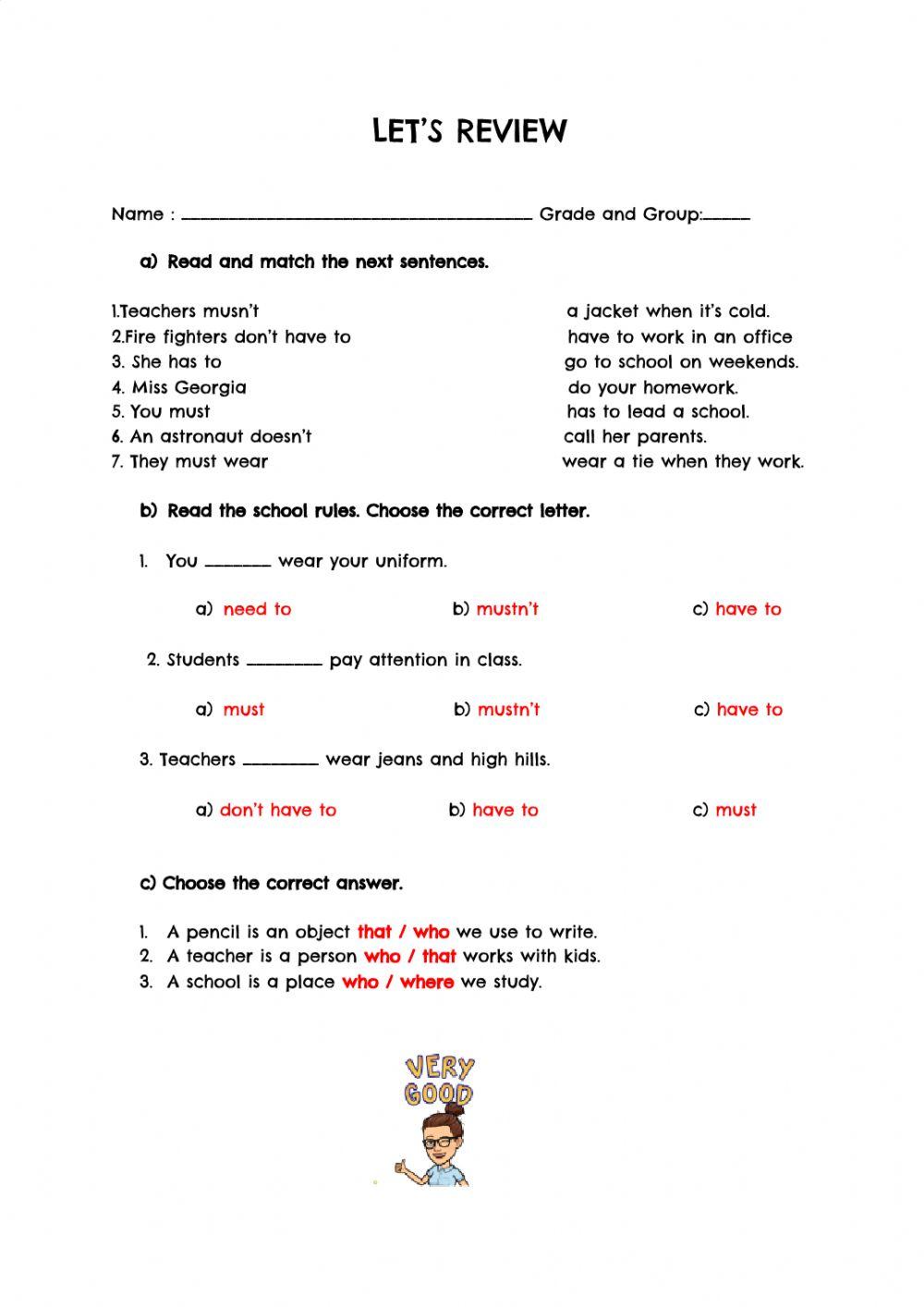 Grammar online exercise for 5th grade | Live Worksheets