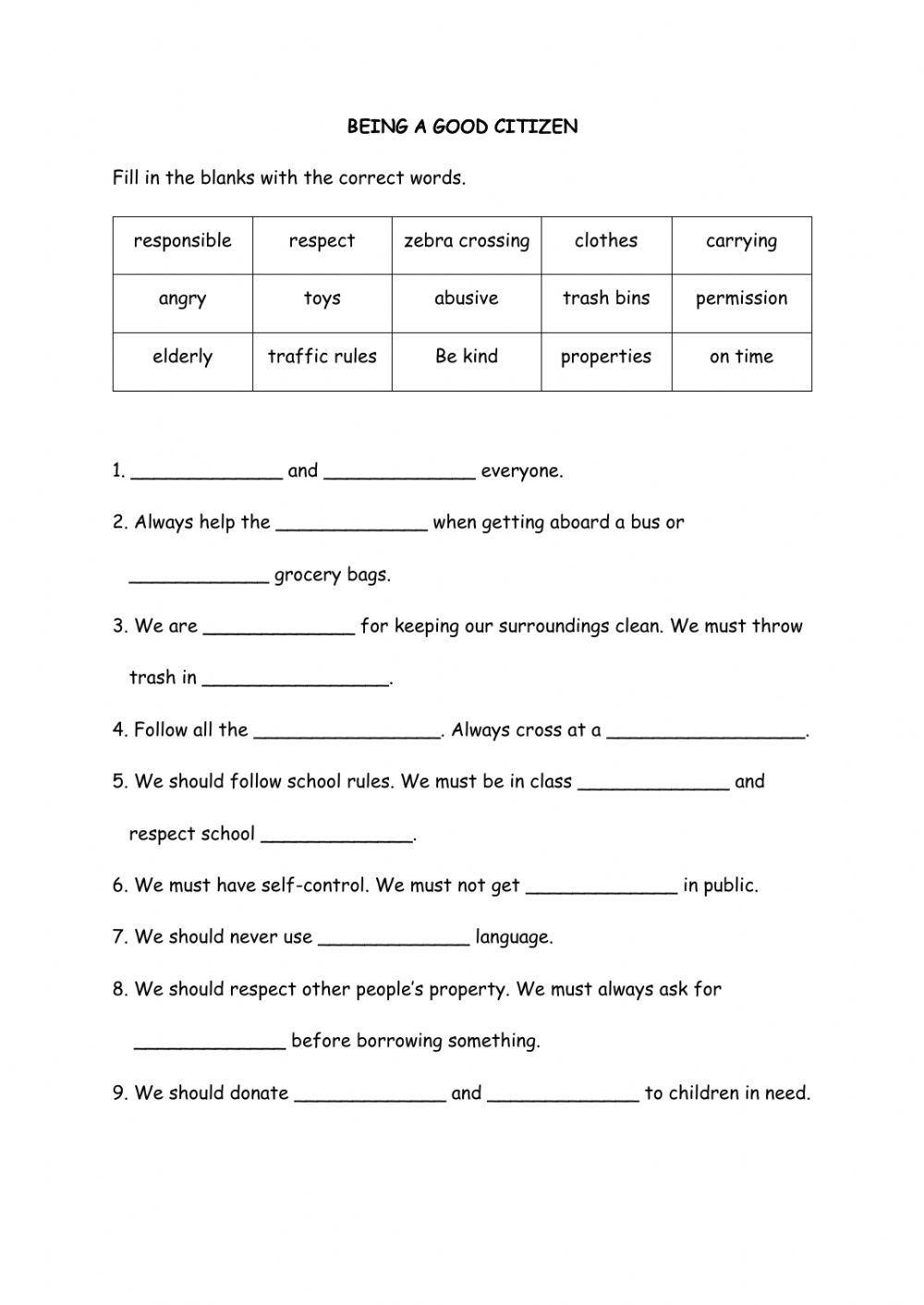 Being a good citizen