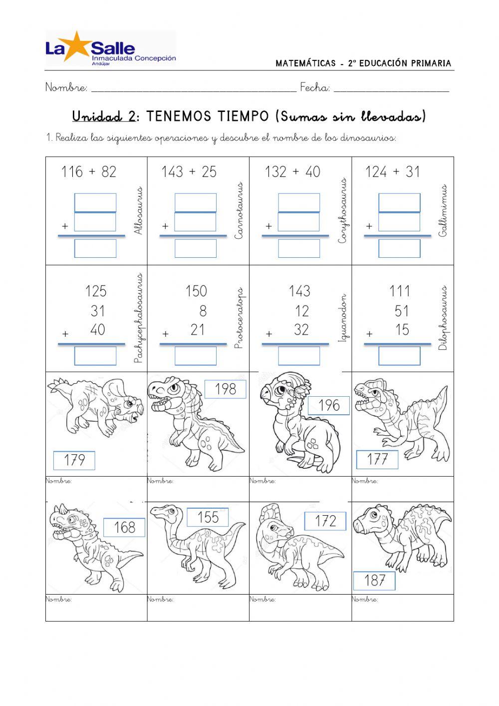 Ficha interactiva de repaso: SUMAS SIN LLEVADAS-UD2