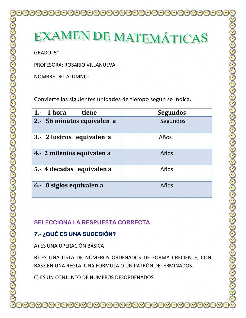 Examen bimestre 1