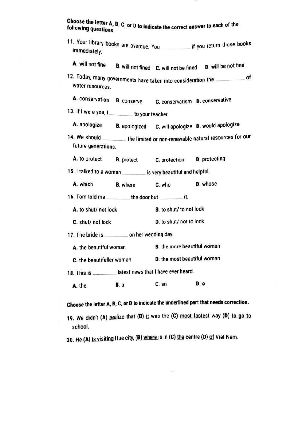 English 10 - 60' Test 1 (Test 28)