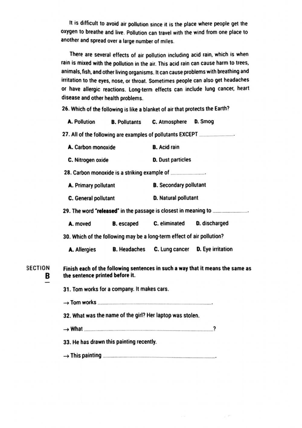 English 10 - 60' Test 1 (Test 28)