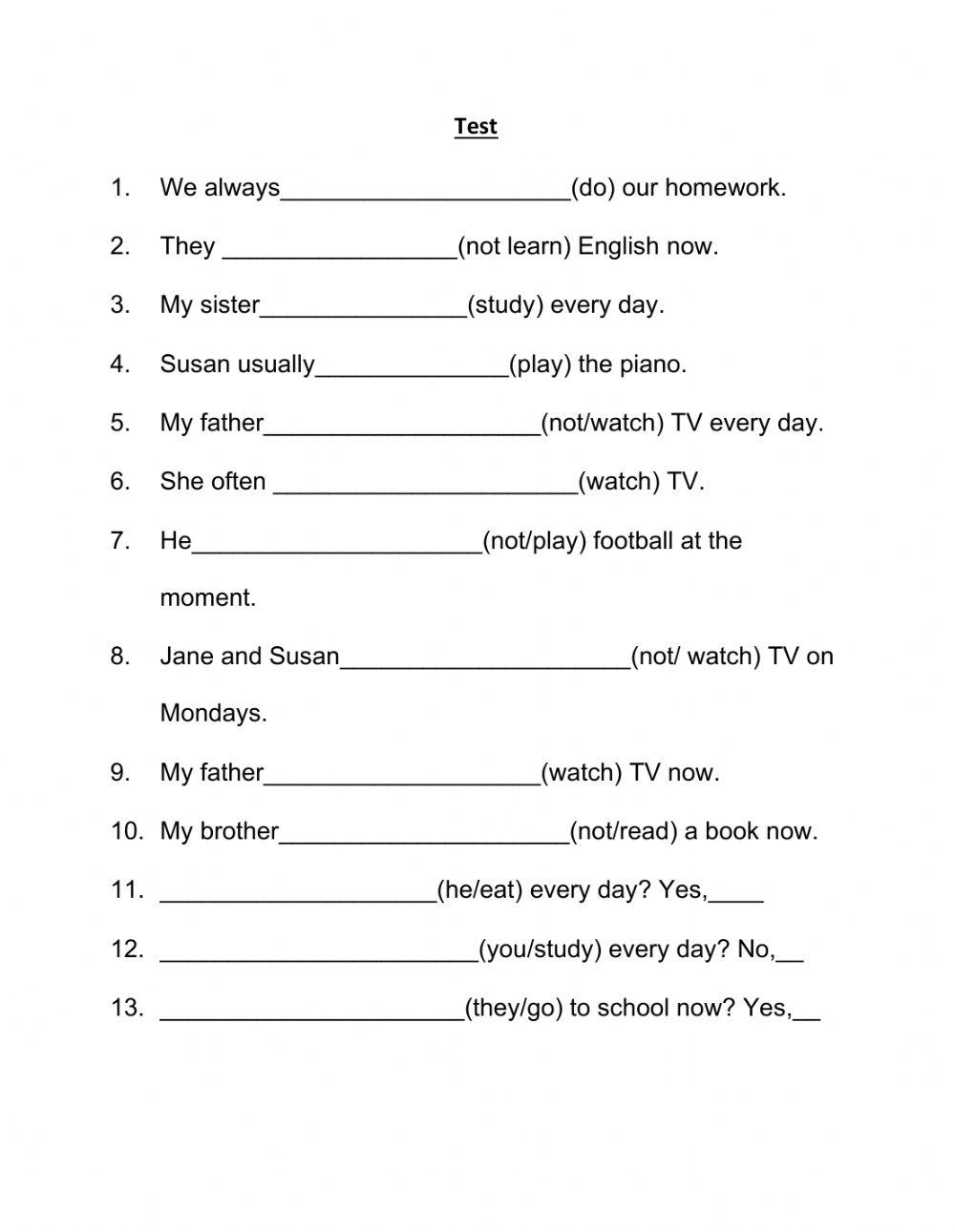 Present simple-continuous