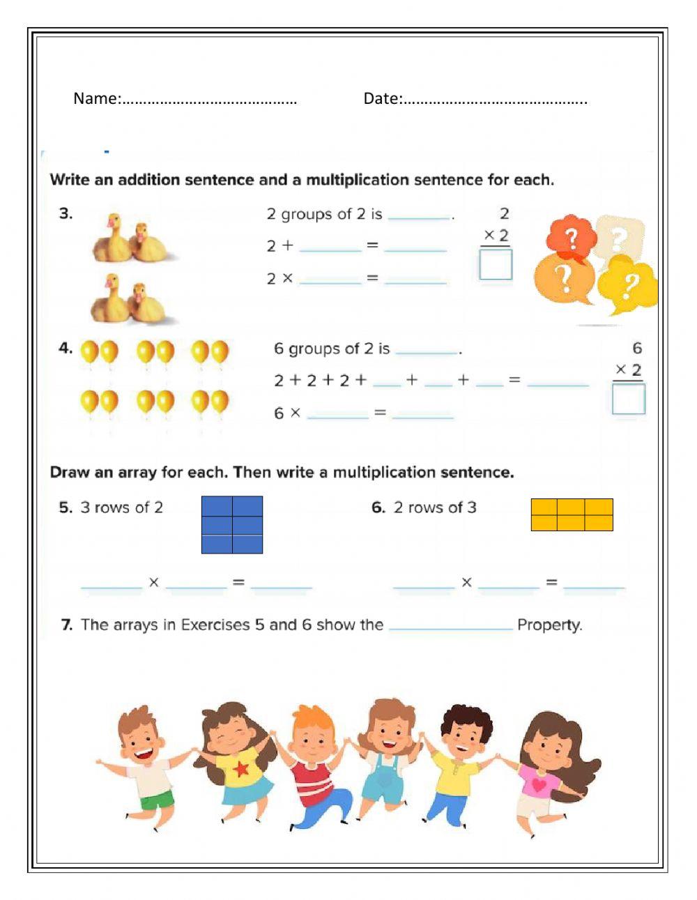 Multiply by 2 activity Live Worksheets
