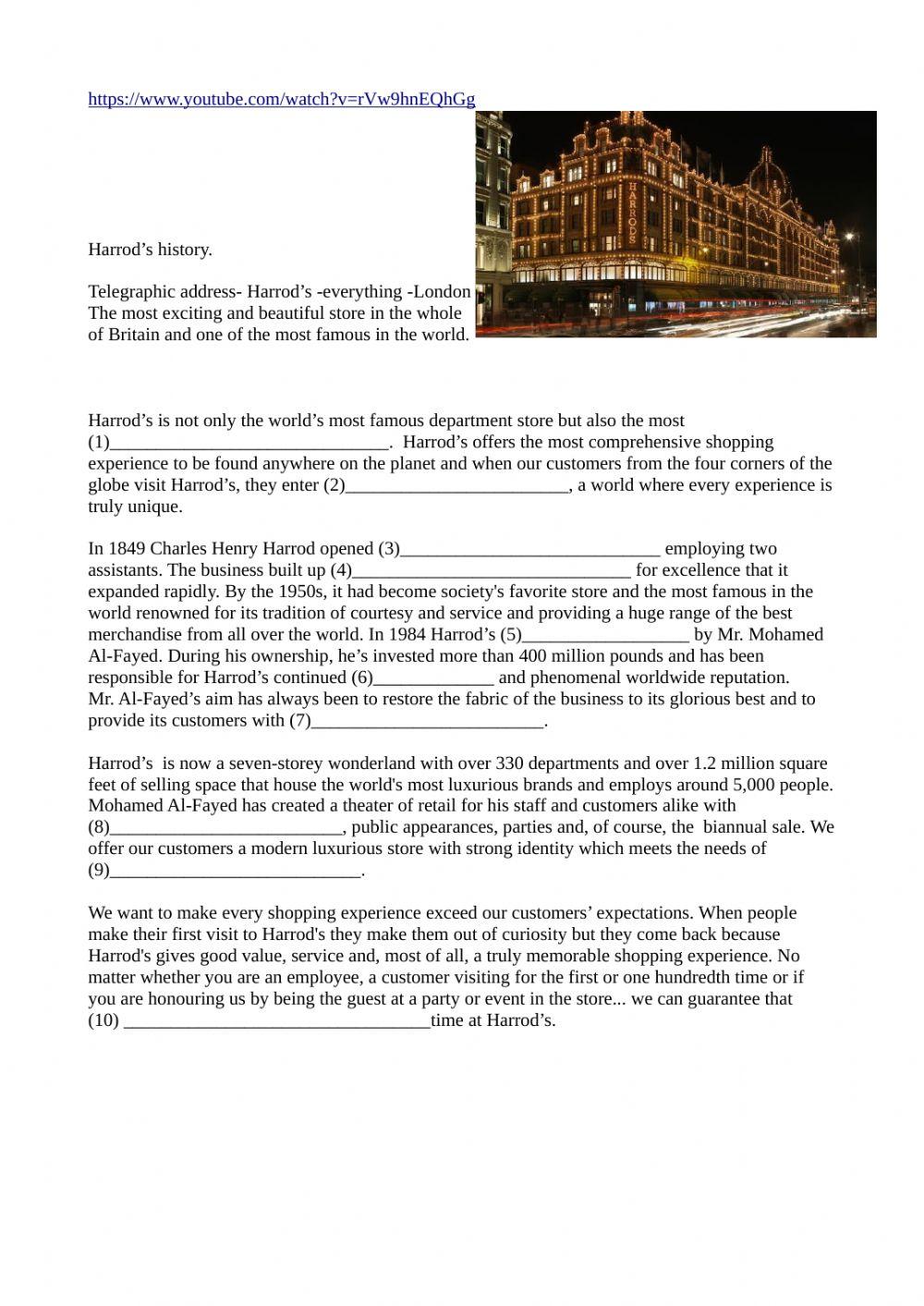 Listening Harrod's history