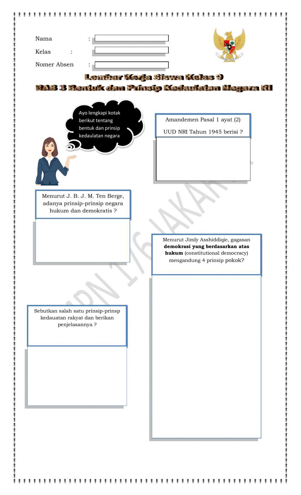 Bentuk dan Prinsip Kedaulatan Negara RI