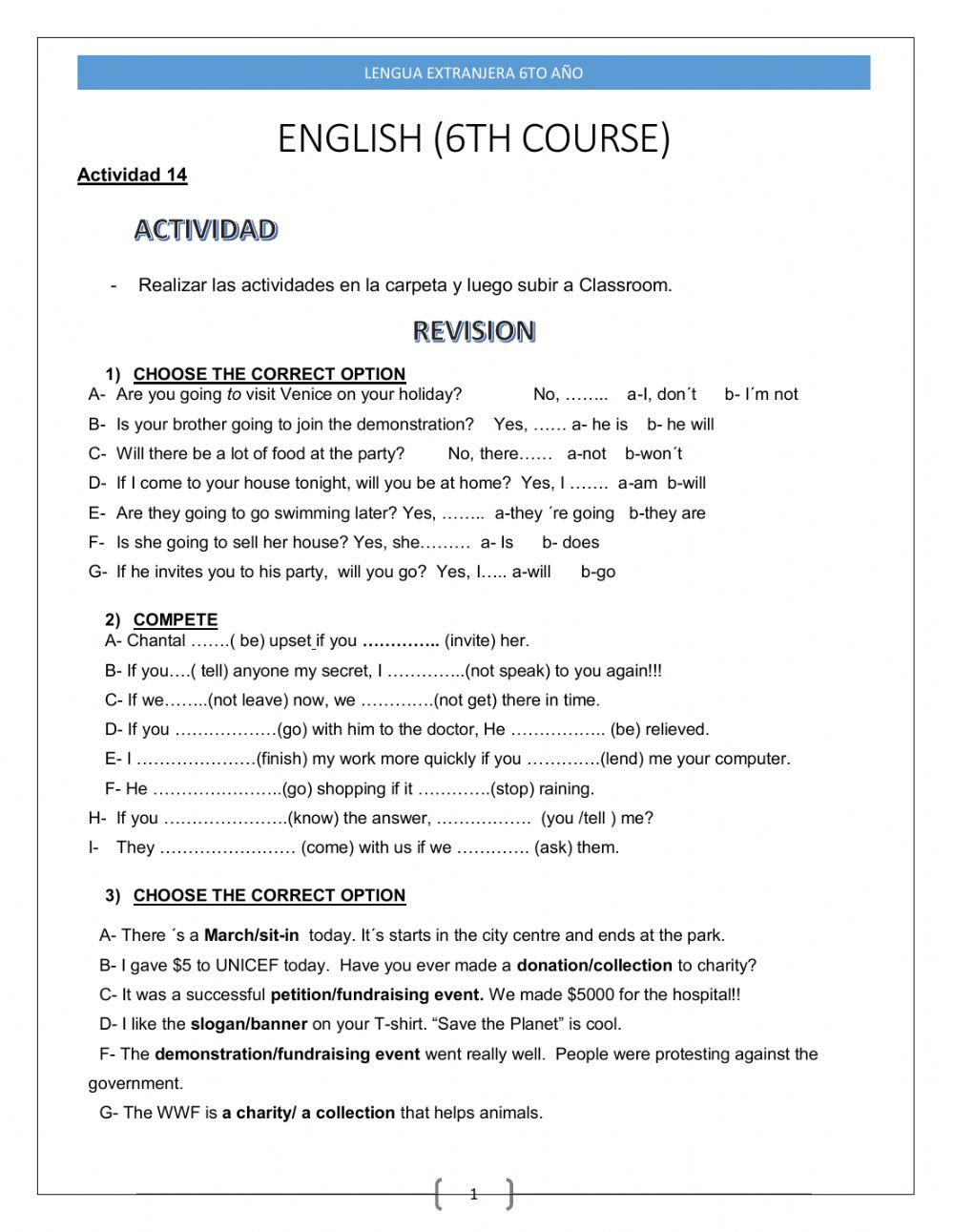 Revision conditional and will