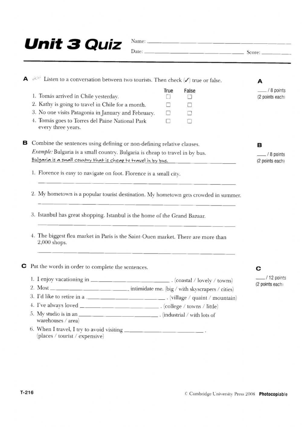 Math Models Unit 3 Quiz 1