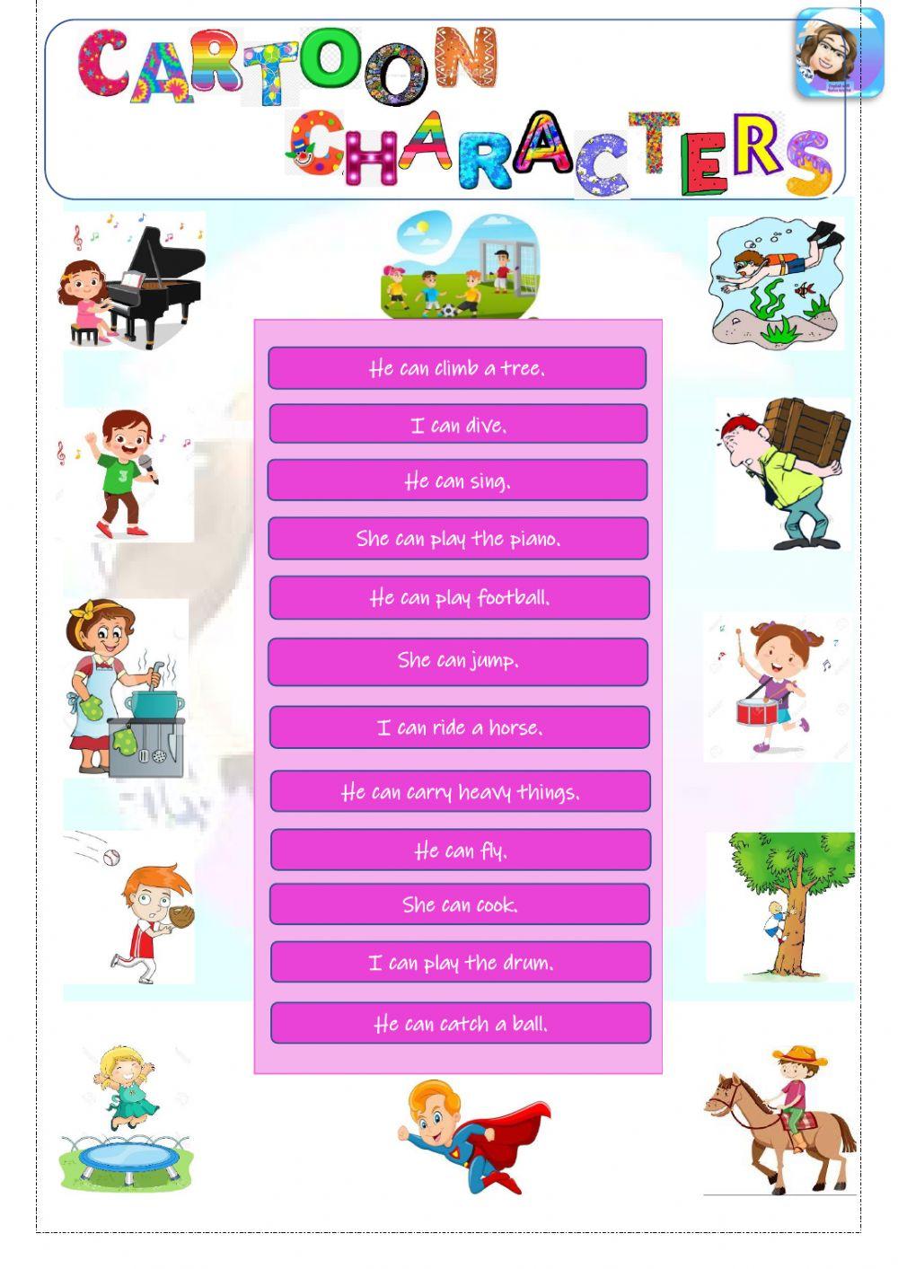 Grade 4-Unit 3-Cartoon Characters-Matching