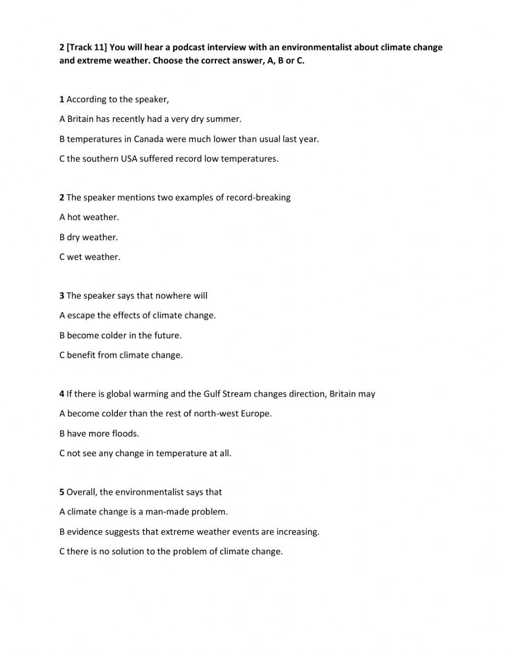 Listening Comprehension Section - End of Year Assessment