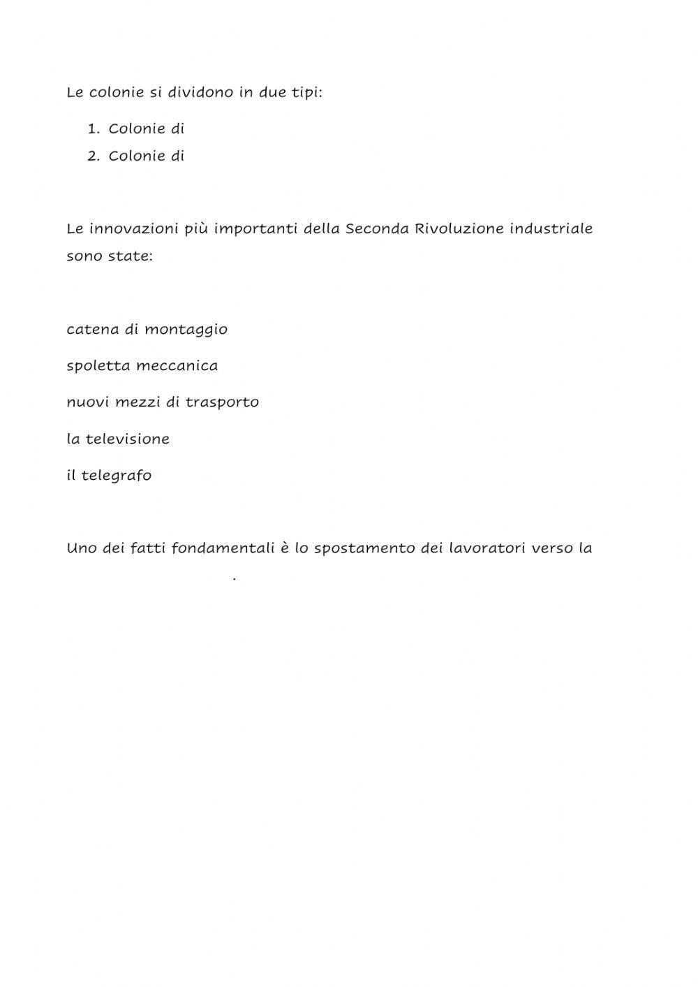 La Seconda Rivoluzione Industriale