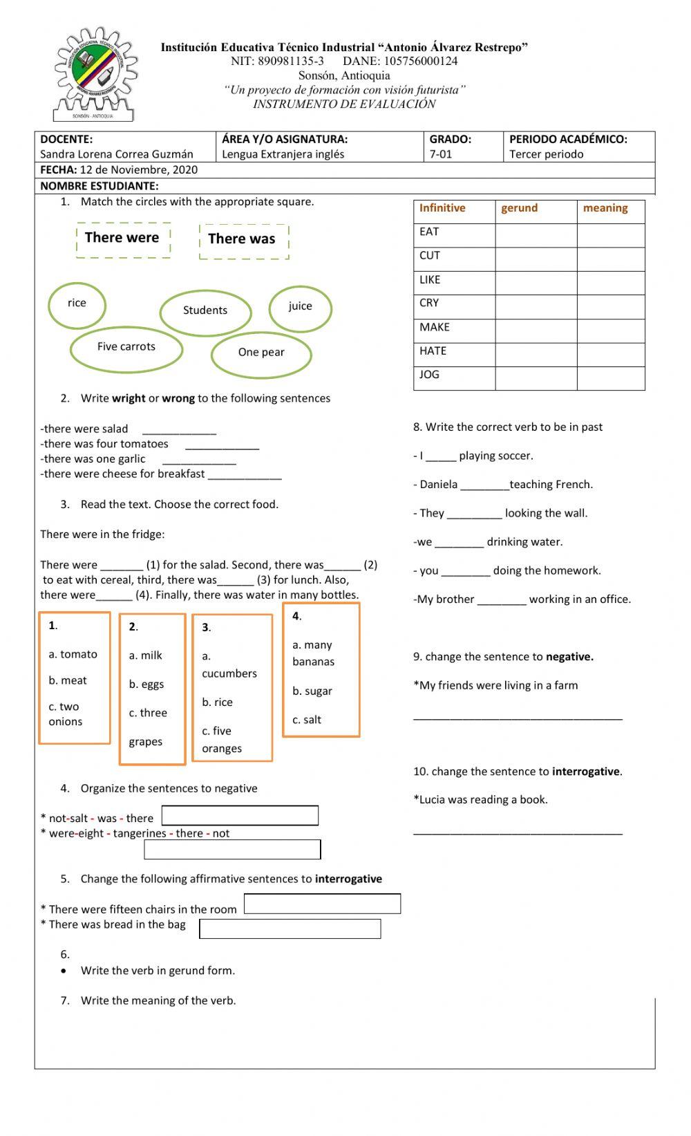 Final exam sthird period