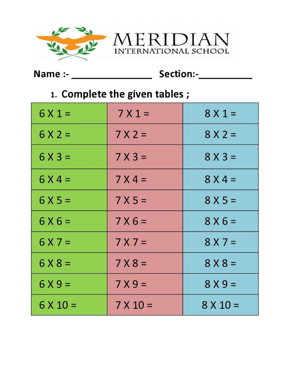 Times table
