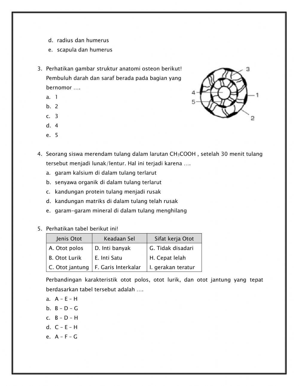 Latihan Soal Sistem Gerak