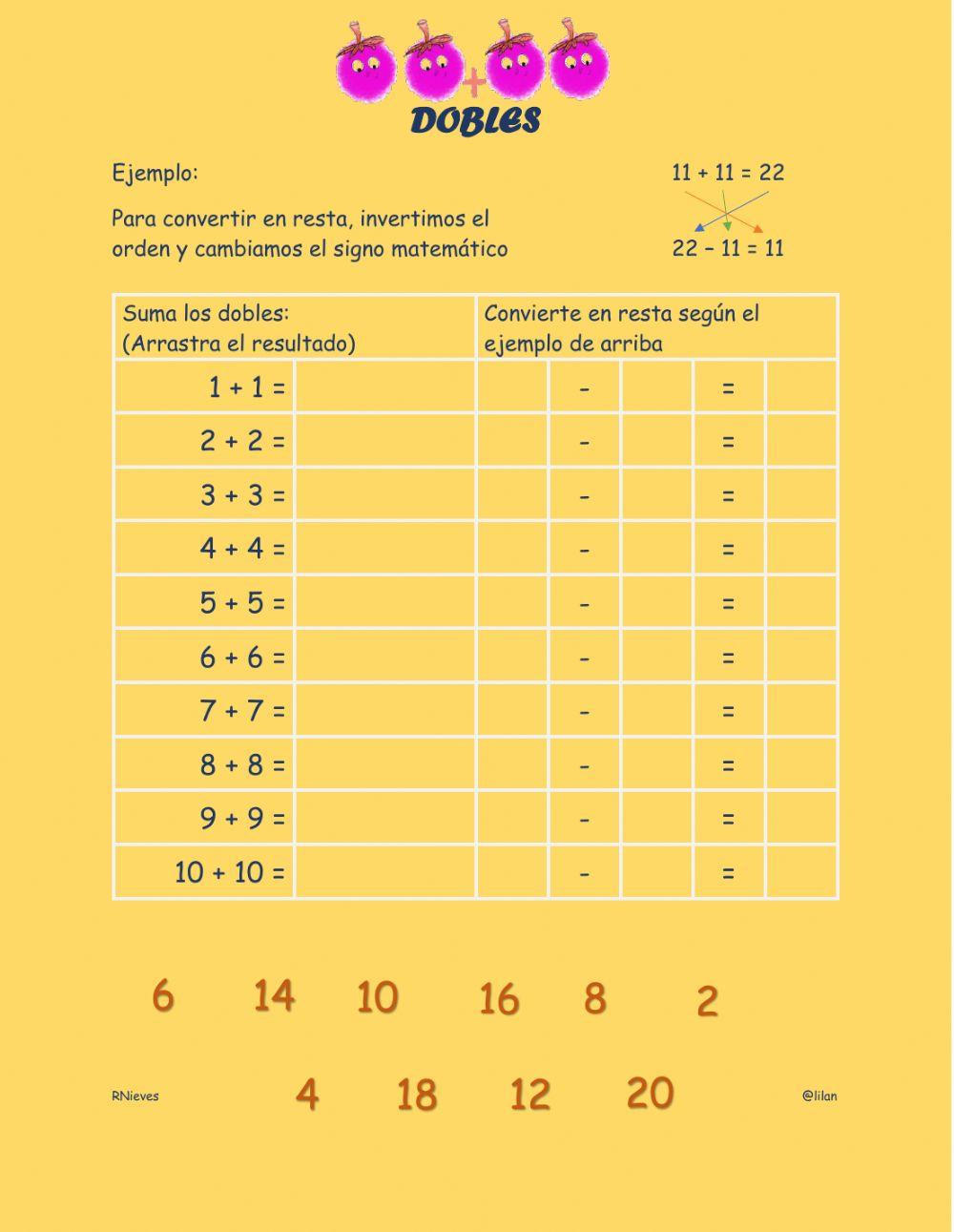 Suma y resta de dobles