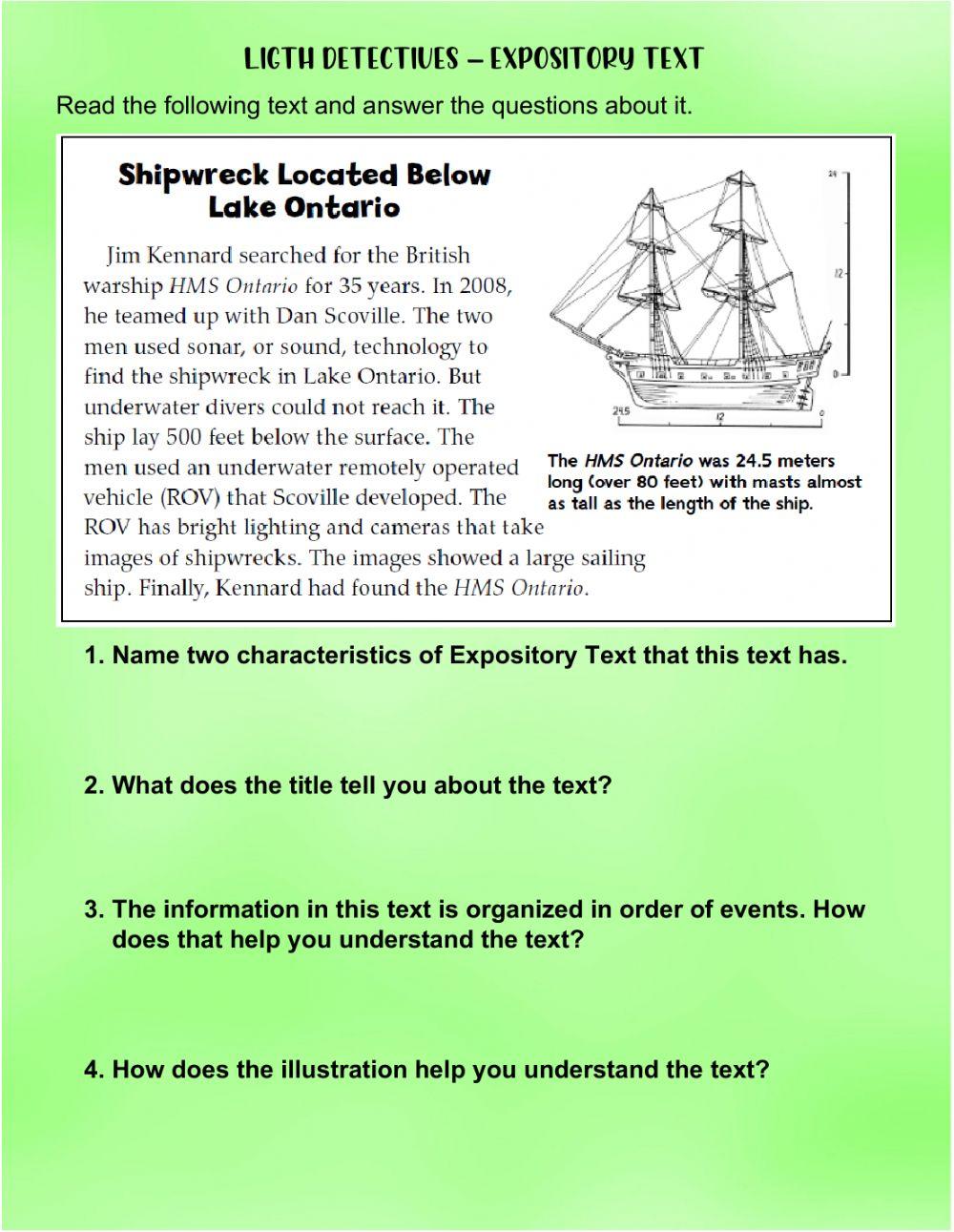 Expository Text Light Detectives