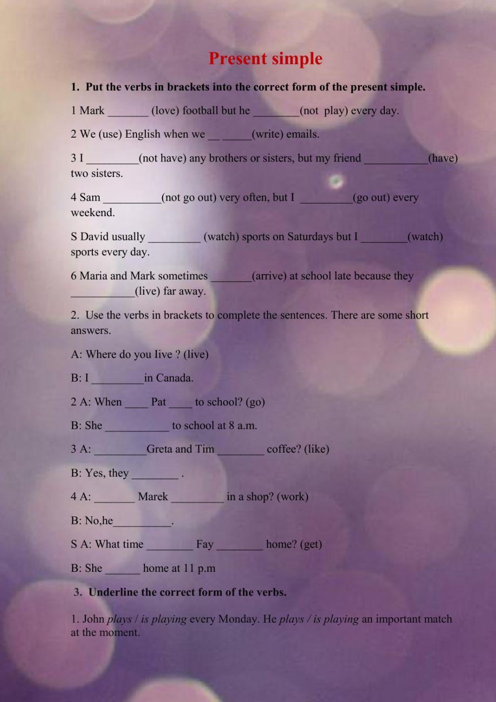 Present Simple and Present Cont.