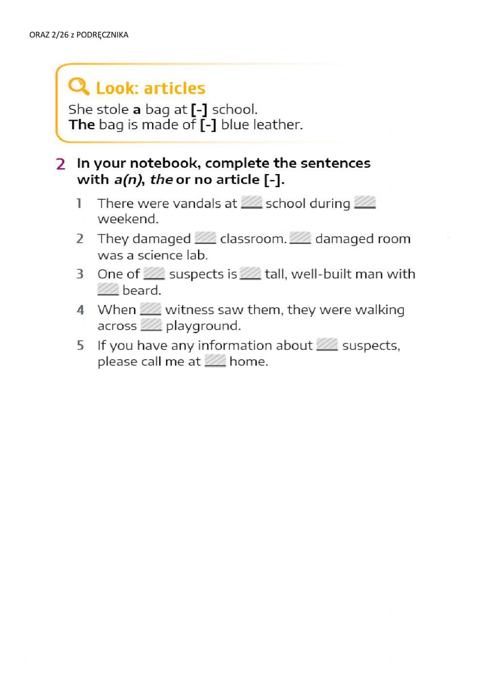 Articles - przedimki